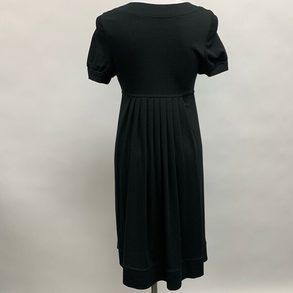 Studio M Women's Dress Size Small Black Pleated Short Sleeve Round Neckline - Picture 5 of 10